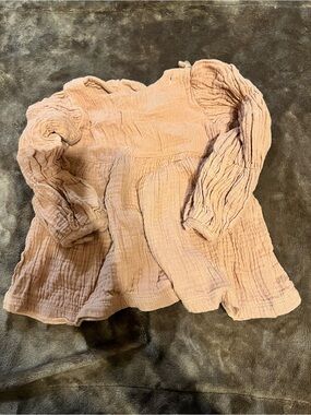 Little James Mauve/Pink Crinkled Long-Sleeve Dress